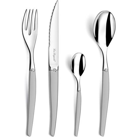 LOU LAGUIOLE Jet Set 24 pièces ménagère acier inox 18/0 fini sablé pour 6 personnes