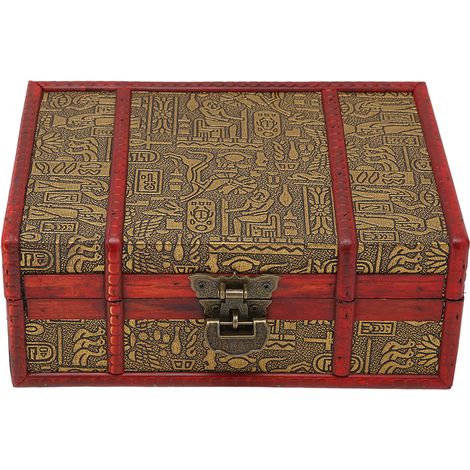 Écrin à bijoux vintage en bois avec fermoir - Boîte décorative livre pour rangement de colliers et décoration intérieure (1/5)
