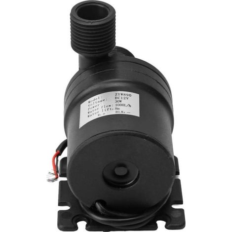 Pompe fontaine sans balais DC12V – Faible bruit 30W – Hauteur de levage 8m – Débit 1000 L/H – Installation submersible IP68
