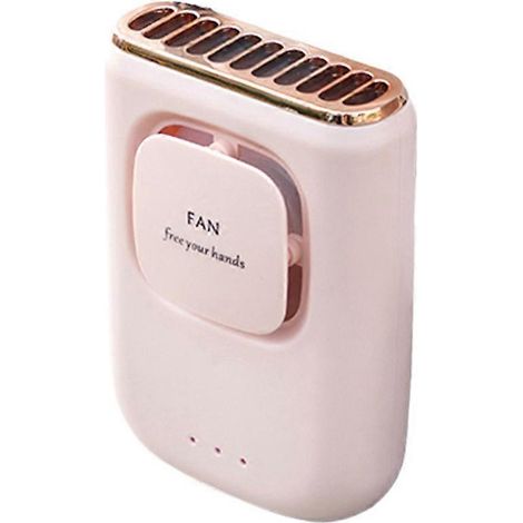 Ventilateur portable, ventilateur de taille personnel, ventilateur mains libres à porter autour du cou, ventilateur ceinture pour le camping et les chantiers, rose (1/5)