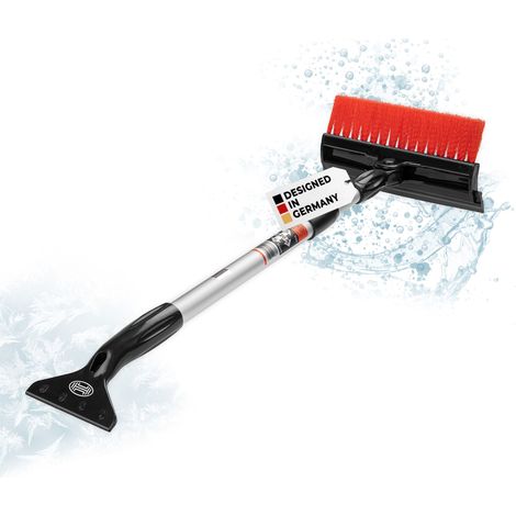 HEYNER® Eiskratzer Auto 4in1 faltbar Scheibenreiniger 20 cm Dual-Wischer Schneebesen klappbar Microfaser Aluminium Teleskop 56-82cm Schneekratzer lackschonend