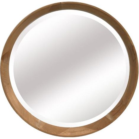 Miroir bois rond biseauté 52,6cm (1/2)