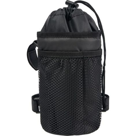 Porte-bidon de vélo avec poche avant en filet, support de bouteille léger et résistant, noir