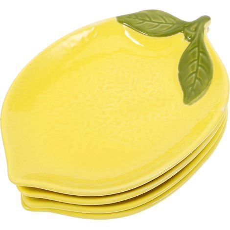 Bols céramique citron  x4, créatifs pour salades, fruits, desserts, repas familiaux, réceptions.