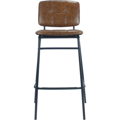 Rostfarbener Hocker Ross aus Kunstleder mit schwarzen Beinen 106 cm x 43 cm x 45 cm (1/3)