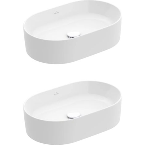 Lot de deux vasques à poser ovales VILLEROY ET BOCH Collaro Stone White CeramicPlus