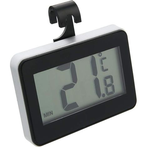 Kühlschrankthermometer Digitales Kühlschrankthermometer Wasserdichtes digitales Kühl- / Gefrier-Thermometer mit gut lesbarem LCD-Display (hängender, stehender und magnetischer Stab) (schwarz) (1/4)