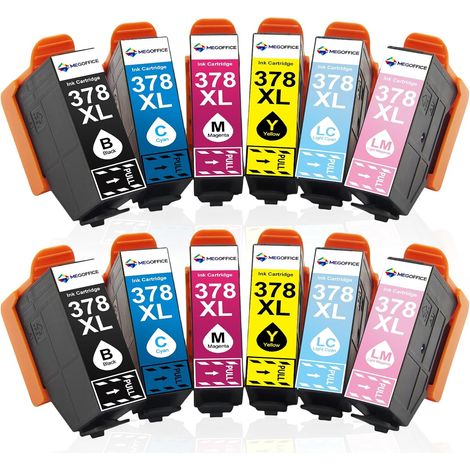 Cartouche Encre 378XL Compatible avec Epson 378 XL pour XP 8700 12-Pack (1/5)