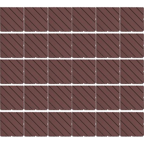 30 Stück Kunststoff-Terrassenfliesen mit Klicksystem, wasserdicht, hohe Belastbarkeit, rutschfest, geräuscharm, Farbe: Kaffeebraun (1/5)