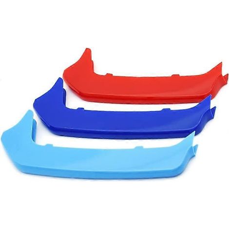 Inserts de calandre SANRILY aux couleurs M compatibles avec BMW Série 1 F20 F21 (2012-2014) (8 barres) - Bandes décoratives et clips de fixation