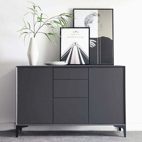 Quatre pieds de table modernes en métal de 15 cm, triangulaires, de style épingle à cheveux, adaptés aux armoires et aux canapés, avec 16 vis, noirs. (1/5)