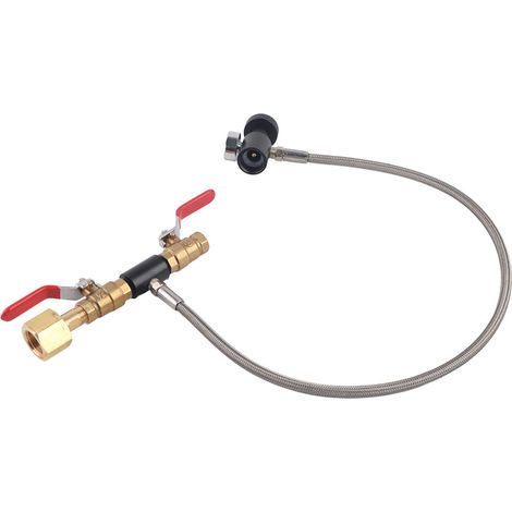 Adaptateur de remplissage de bouteille de dioxyde de carbone à filetage américain CGA-320 avec tuyau de remplissage pour Sodastream 24" / 36" Pro (1/5)