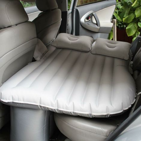 Letto gonfiabile per auto, materasso per dormire in auto, cuscino per scarico centrale e posteriore, letto da viaggio grigio