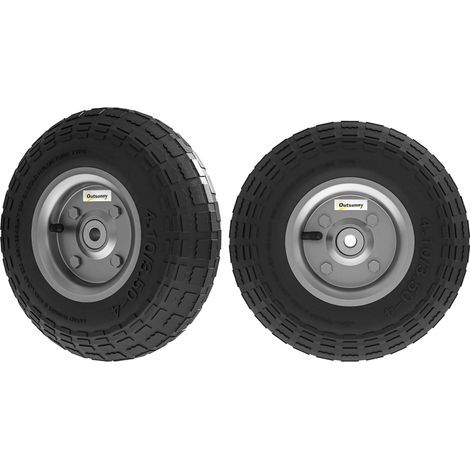 Satz mit 2 Ersatzreifen für Schubkarren, 16 mm Bohrung, Gartenwagen und Sackkarren (1/5)