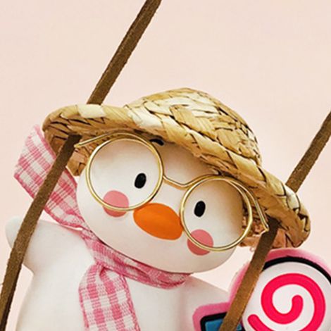 Pendentif canard suspendu rétrovision auto avec sucette, décoration intérieure véhicule, accessoire pendouillant en pierre diffuseur corde chevreuil poudre porcelaine (1/4)