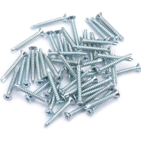 M4.2 flat head self-tapping screw set, 50 pieces, drill shank screw set (M4.250) (1/5)