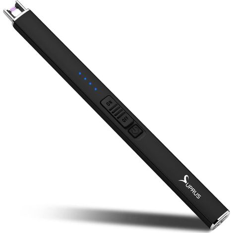 Electric Arc Lighter Windproof Flameless USB Rechargeable Lighter with Safety Lock for Candle BBQ Camping Black (1/5)