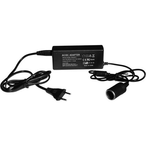 Convertisseur 12V 6A - Alimentation Secteur 220V Vers Prise Allume-Cigare - Pour Glacière Mini-Frigo Compresseur - 1 Pièce
