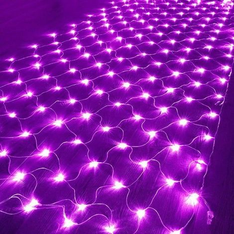1 Guirlande lumineuse LED, 880 LEDs, Filet lumineux 6x4m, 8 modes, IP44, Violet, Intérieur Extérieur, Noël Jardin