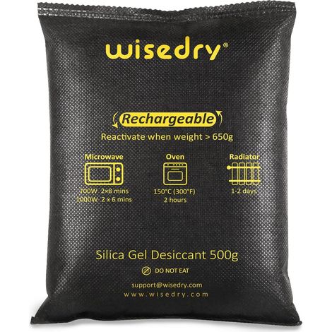 Lot de 2 sachets de gel de silice s pour déshumidificateur de voiture, 1 kg [2 x 500 grammes] Sachets déshydratants réactivés rapidement pour éliminer la buée et l'humidité du (1/5)