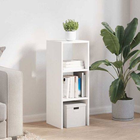 Étagère Empilable Blanche 30x30x80 cm en Bois d'Ingénierie, Bibliothèque Modulable pour Salon et Bureau (1/5)