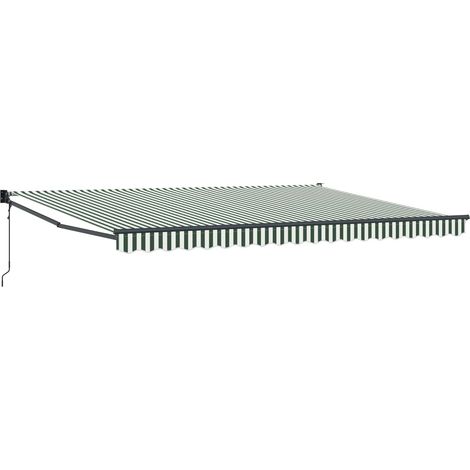 Maison Exclusive - Markise Grün und Weiß 450 x 300 x 165 cm Polye