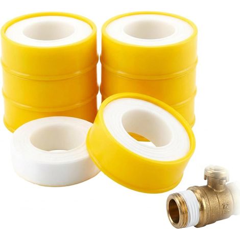 8 Pièces Ruban d'Étanchéité PTFE 19mm x 30m, Ruban de Plombier Haute Densité pour Raccords Filetés, Anti-Fuite pour Tuyaux d'Eau Gaz et Chauffage (1/5)