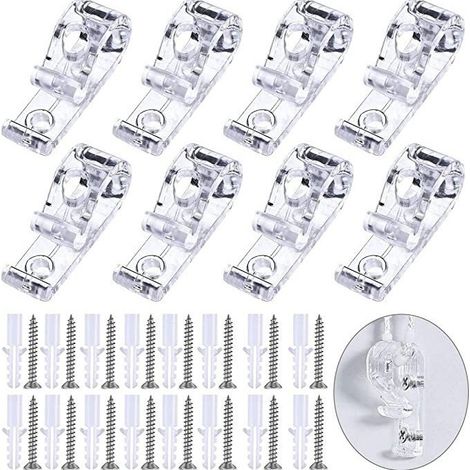 Acht Doppelloch-Positionierungshaken mit kleinen Gewindegummihaken (16 mm und 50 mm) für Jalousien-Zugschnüre und Gardinenbefestigungen (1/5)