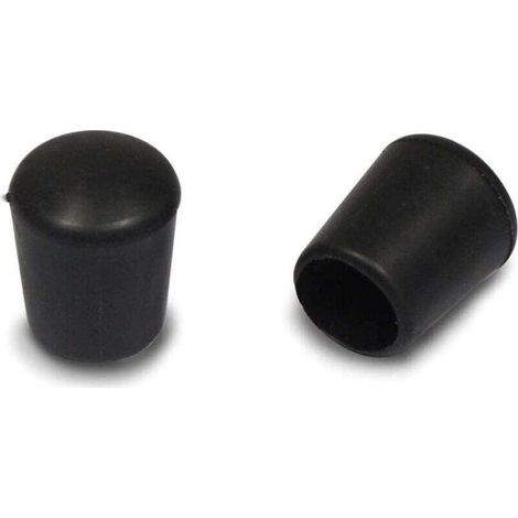 Embouts de protection ronds en caoutchouc noir pour tuyaux d'un diamètre intérieur de 12 mm (16 pièces/paquet) (1/3)