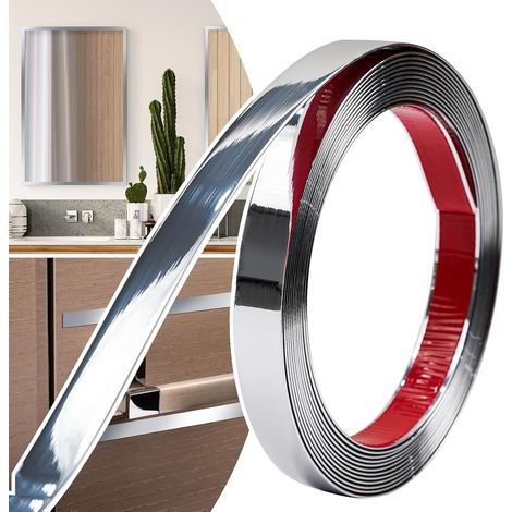 Sollbry Moulure Décorative Autoadhésive Flexible 10mm x 10MBaguettes décoratives de finition pour portes,fenêtres,murs,miroirs,armoires,plafonds et bordures (1/5)