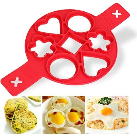 Moule à crêpes en siliCône,machine à crêpes à 7 anneaux,outil de cuisine antiadhésif Anneau Maker Accessoires pour crêpes Anneau Oeuf Flip Rond Moule à oœufs Fromage Cuiseur à oœufs Gadget de cuisine- (1/5)
