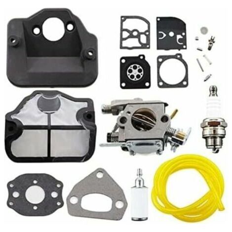 LaBlanc - Carburatore Ulisem con filtro aria, candela e kit di riparazione membrana per motoseghe Husqvarna 36, 41, 136, 137, 141, 142, 137E, 142E, sostituisce il modello Zama C1Q-W29E. (1/4)