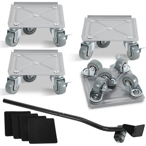 Swanew – Plateau roulant 4pcs avec élévateur – Charge max 600 kg – Roues verrouillables pour sols en bois dur – Patins antidérapants inclus (1/5)