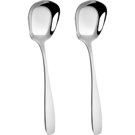 Cuillère À Café En Acier Inoxydable 304 - Fond Plat - Pour Dessert Riz Soupe - Lot De 2 (1/5)