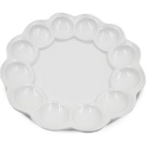 Piatto Vassoio Aperitivo Scomparti per Salse in Porcellana Bianco 25 cm (1/2)