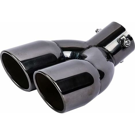 Embout Echappement,76mm Diamètre Tuyau D'échappement De Voiture Double Embout D'échappement Sortie en Acier Inoxydable Universel Cache D'échappement Pot (1/4)