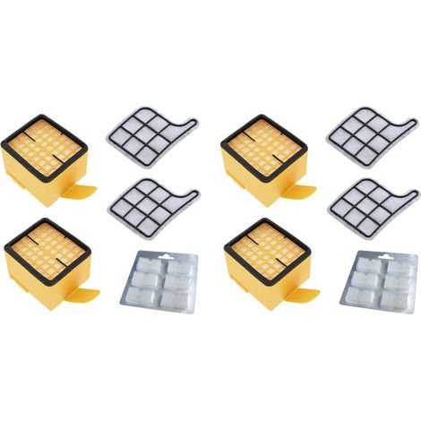 Juegos de accesorios para - Kobold 135 / 136 / 135Sc / Vk135 / Vk136 - 4 x Filtros higiénicos + 4 x Filtros de protección del motor + 12 x