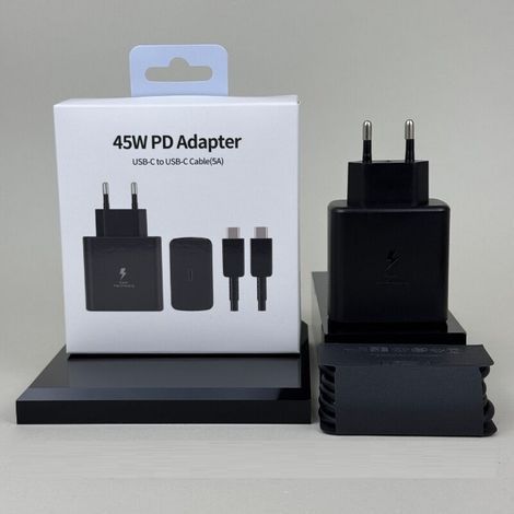 Samsung 45W Schnellladegerät-Set (Ladegerät + Datenkabel) – Weiß