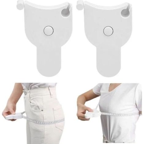 HOXILEELEOLot di 2 metri di nastro corporea retrattile 150 cm, misurare le dimensioni e il corpo, a doppia faccia, pulsante di blocco (1/5)