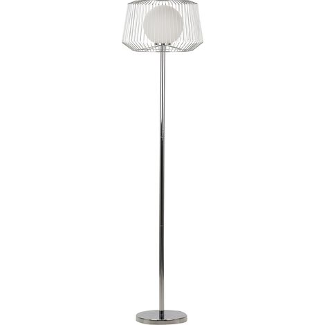 Lampara De Piemetal Plateado Blanco 40X40X162,5 Cm