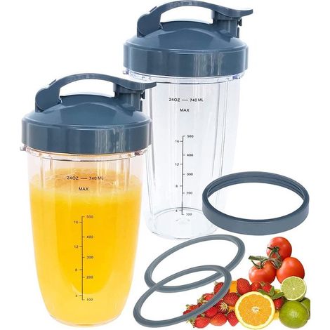 Adecuado vaso cuchillas licuadora Nutribullet: vaso grande 946,4 ml (32 oz), frescura resellable junta goma, licuadoras Nutri Bullet 600 W/900 W (1/5)
