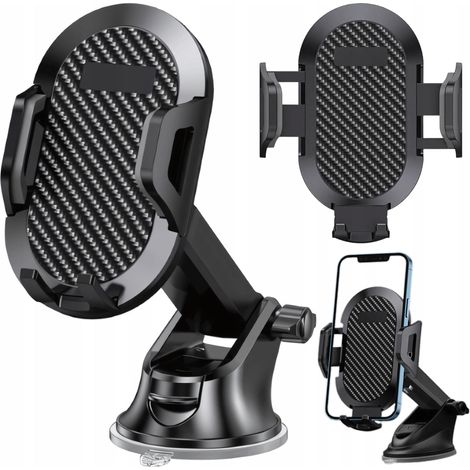 Supporto per telefono da auto per parabrezza, cruscotto, abitacolo, robusto (1/5)