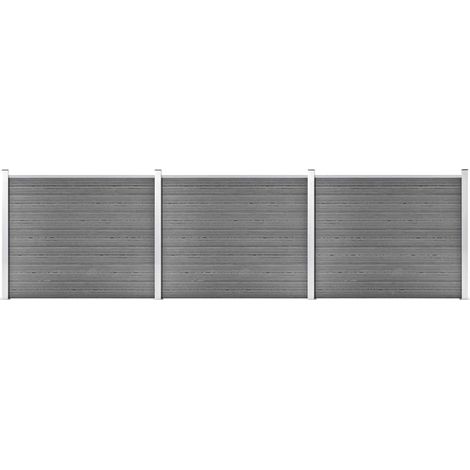 Set de panel de valla WPC gris 526x146 cm vidaXL