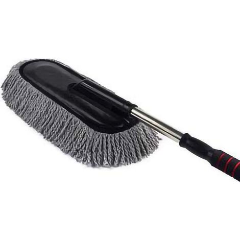 Brosse de lavage de voiture en microfibre, sans rayures, poignée extensible polyvalente, vadrouille détachable, gris