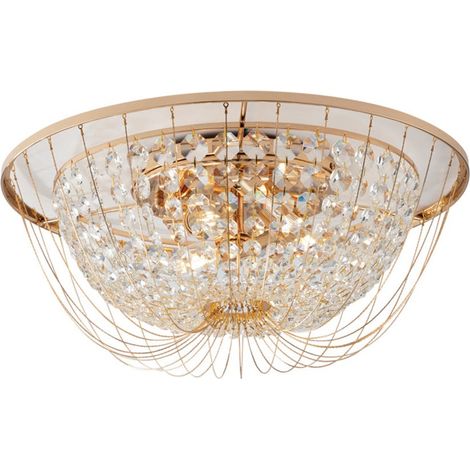 "Plafoniera VIENNA in metallo dorato con cristalli 45 cm." (1/2)