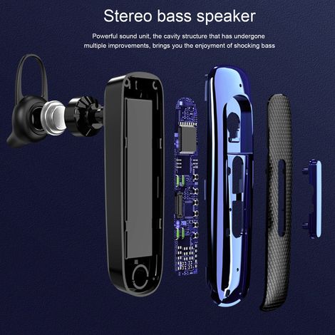 Cuffie auricolari wireless Bluetooth, cuffie professionali per la guida con sospensione singola, nere e blu. (1/5)