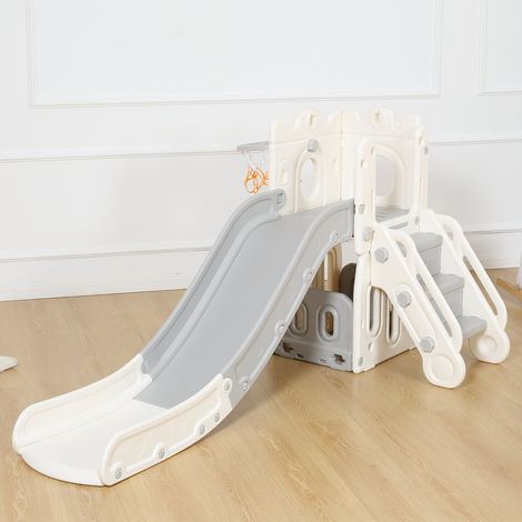 Toboggan pour enfants 182x112x96 cm – Polyéthylène résistant – Échelle sécurisée avec poignées – Pour intérieur et extérieur – Baby Vivo (1/5)