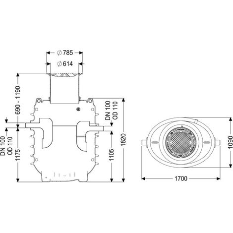 KESSEL 95040-120B Séparateur de graisses EasyClean encastrable