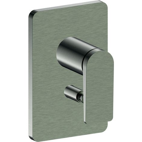 Façade douche encastree mitigeur 2 sorties chrome noir brossé - CRISTINA ONDYNA BA68975