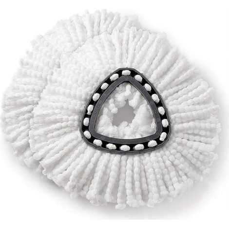Lot de 2 têtes de rechange pour balai microfibre rotatif Vileda, lavables et réutilisables